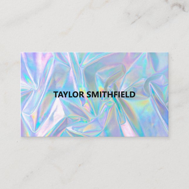 Faux Holographic Trendy Business Card (Front)