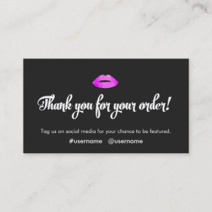 Faux Hot Pink Foil Kissing Lips Promotional Business Card