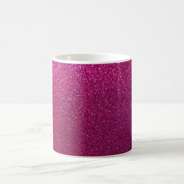 Faux Hot Pink Glitter Background Sparkle Coffee Mug (Center)