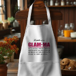 Faux Hot Pink Glitter Glam-Ma Standard Apron<br><div class="desc">Faux Hot Pink Glitter Glam-Ma Card - For some of us, always being glamourous and fabulous comes very naturally. Show your inner diva and smooth glam attitude with this faux glitter hot pink Glam-Ma card. With its definition: "Glam-ma is a woman whose children had children but is far too gorgeous...</div>