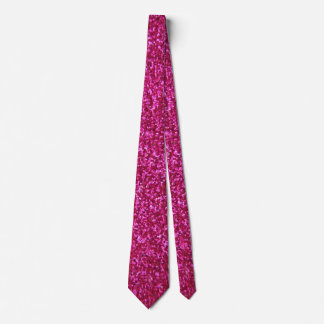 Faux Hot Pink Glitter Tie
