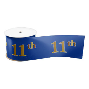 Faux/Imitation Gold "11th" Event Number (Blue) Satin Ribbon