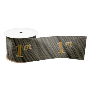 Faux/Imitation Gold "1st" Event Number (Rustic) Satin Ribbon