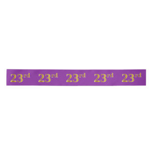 Faux/Imitation Gold "23rd" Event Number (Purple) Satin Ribbon