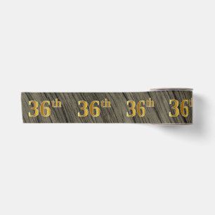 Faux/Imitation Gold "36th" Event Number (Rustic) Satin Ribbon