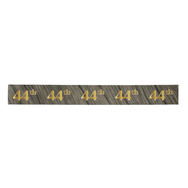 Faux/Imitation Gold "44th" Event Number (Rustic) Satin Ribbon (Front)