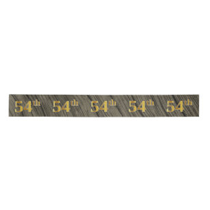 Faux/Imitation Gold "54th" Event Number (Rustic) Satin Ribbon