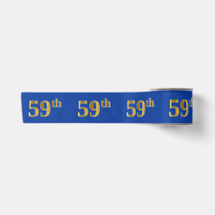Faux/Imitation Gold "59th" Event Number (Blue) Satin Ribbon
