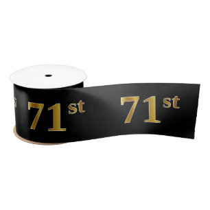 Faux/Imitation Gold "71st" Event Number (Black) Satin Ribbon