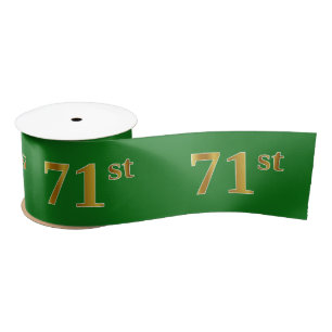 Faux/Imitation Gold "71st" Event Number (Green) Satin Ribbon