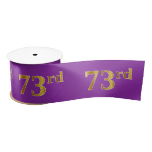 Faux/Imitation Gold "73rd" Event Number (Purple) Satin Ribbon