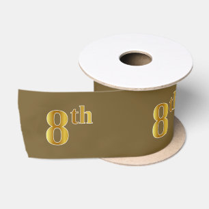 Faux/Imitation Gold "8th" Event Number (Brown) Satin Ribbon