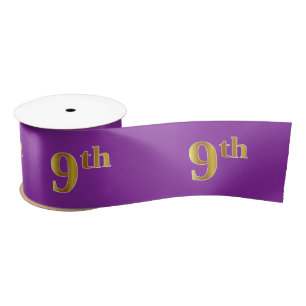 Faux/Imitation Gold "9th" Event Number (Purple) Satin Ribbon