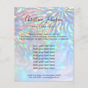 faux iridescent effect beauty salon flyer