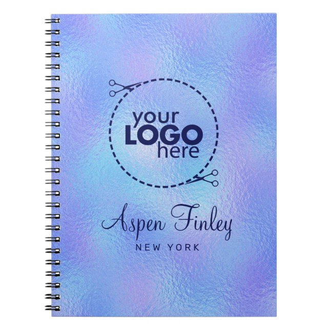 Faux Iridescent Foil Logo Notebook (Front)