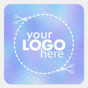 Faux Iridescent Foil Logo Square Sticker