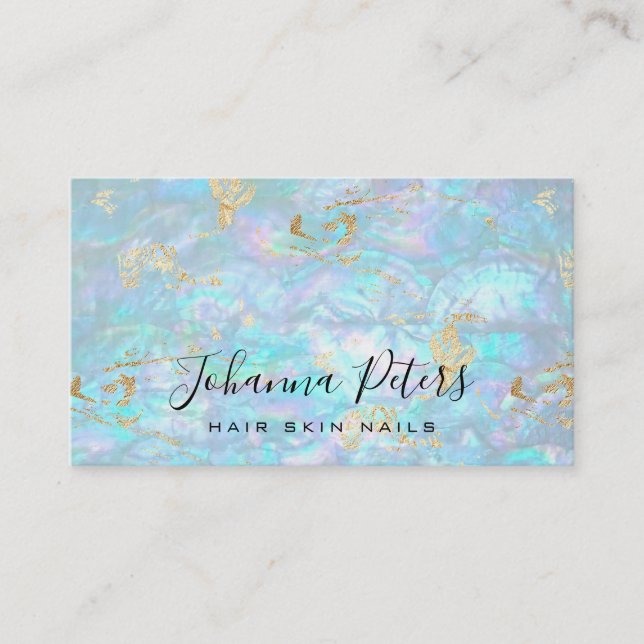 faux iridescent nacre texture business card (Front)
