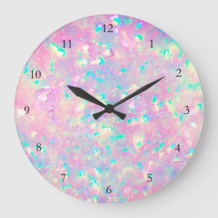 FAUX iridescent opal effect Large Clock