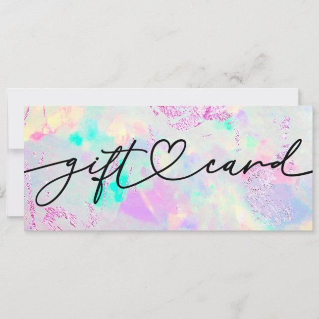 faux iridescent opal gift certificate (Front)