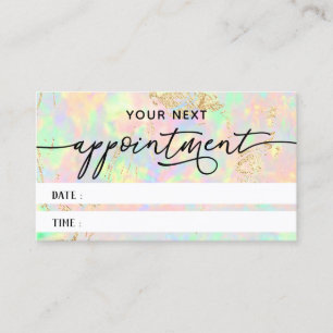 faux iridescent opal texture appointment card