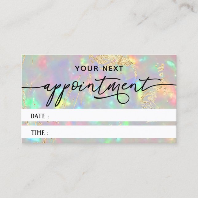 faux iridescent opal texture appointment card (Front)