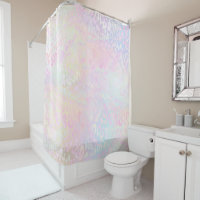 FAUX iridescent pastel leopard pattern Shower Curt