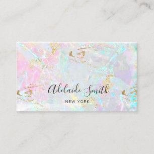 FAUX iridescent pink stone texture Business Card