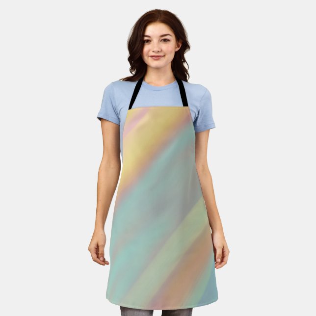Faux Iridescent Seashell Pattern Apron (Worn)
