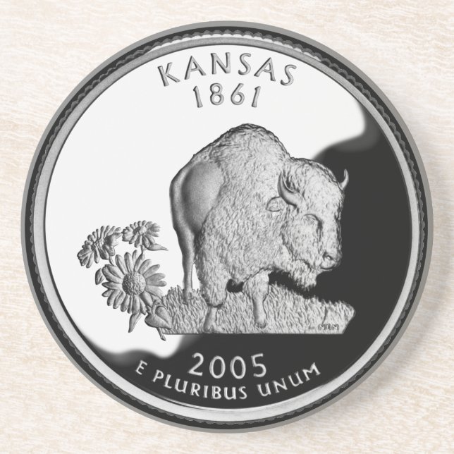 Faux Kansas State Quarter Coaster (Front)