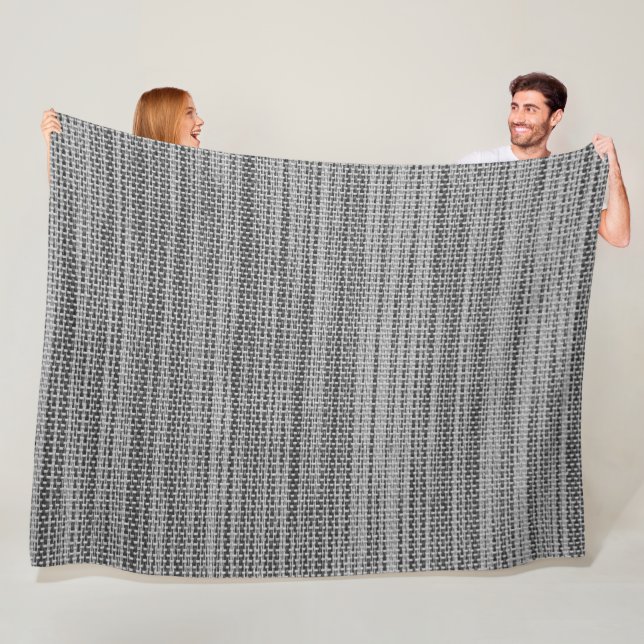 Faux Knitted Gray Fleece Blanket (In Situ)