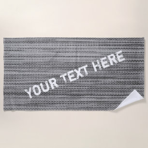 Faux Knitted Grey Beach Towel Personalised Text