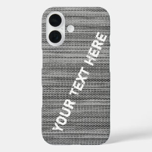 Faux Knitted Grey IPhone Case with Custom Text