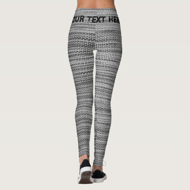 Faux Knitted Grey Leggings Personalised Text (Back)