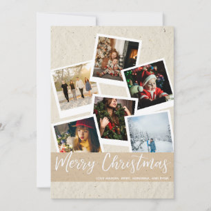 Faux Kraf Instant Multi Photo Merry Christmas Card