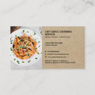 Faux Kraft Custom Formal Food Business Catering Card
