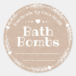 Faux Kraft For Handmade Bath Bomb Classic Round Sticker