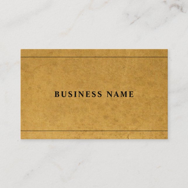 Faux Kraft Paper Company Charming Simple Plain Business Card (Front)