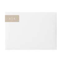 Faux Kraft Paper Rustic Monogram Return Address