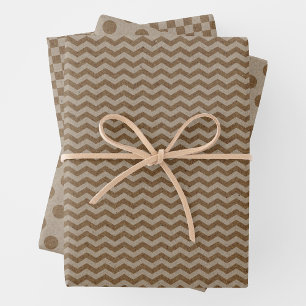 Faux Kraft Paper w/ Dark Faux Kraft Paper Patterns