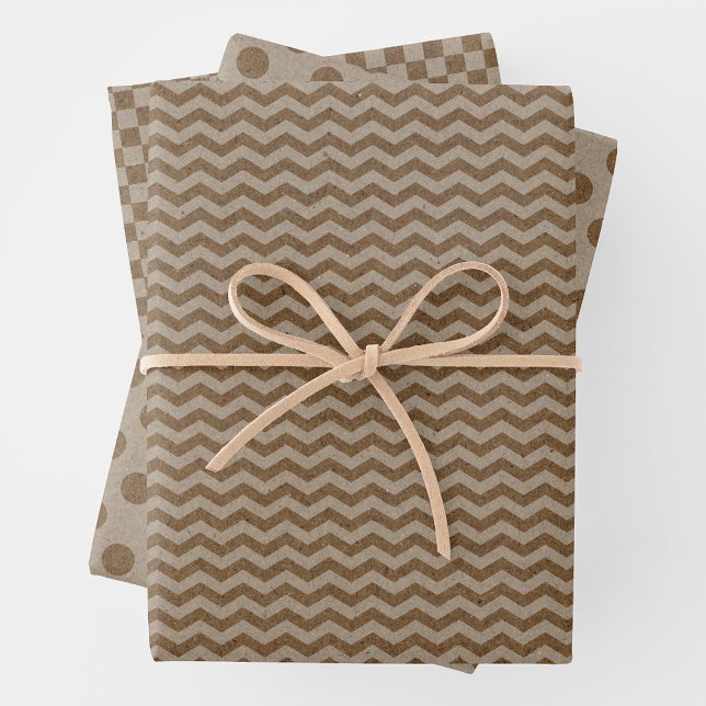 Faux Kraft Paper w/ Dark Faux Kraft Paper Patterns (Faux Kraft Paper w/ Dark Faux Kraft Paper Multi-Patterns)