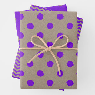 Faux Kraft Paper w/ Purple Multi-Patterns