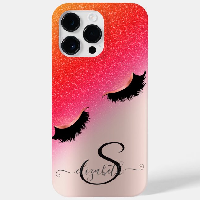 Faux Lashes Chic Glitter Rose Gold  Case-Mate iPhone Case (Back)