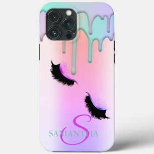 Faux Lashes Glitter Colourful Drips iPhone 13 Pro Max Case