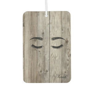 Faux lashes Wood Texture Car Air Freshener
