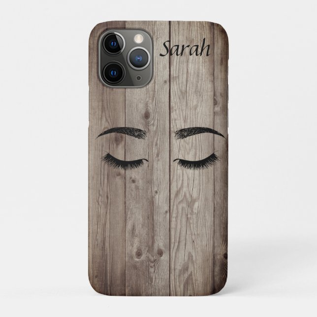 Faux lashes Wood Texture  Case-Mate iPhone Case (Back)