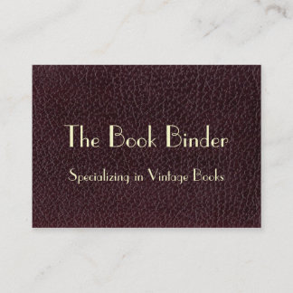 Faux Leather Book Cover Business Card