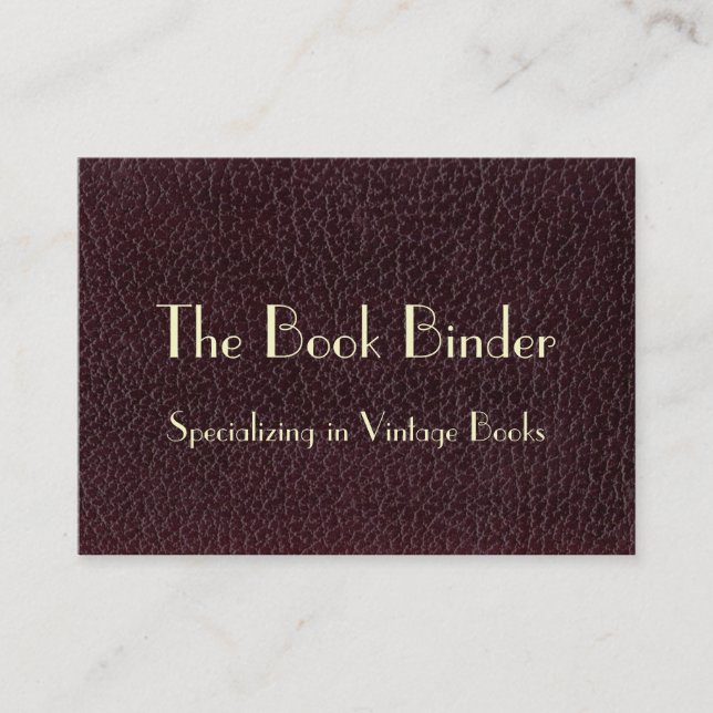 Faux Leather Book Cover Business Card (Front)