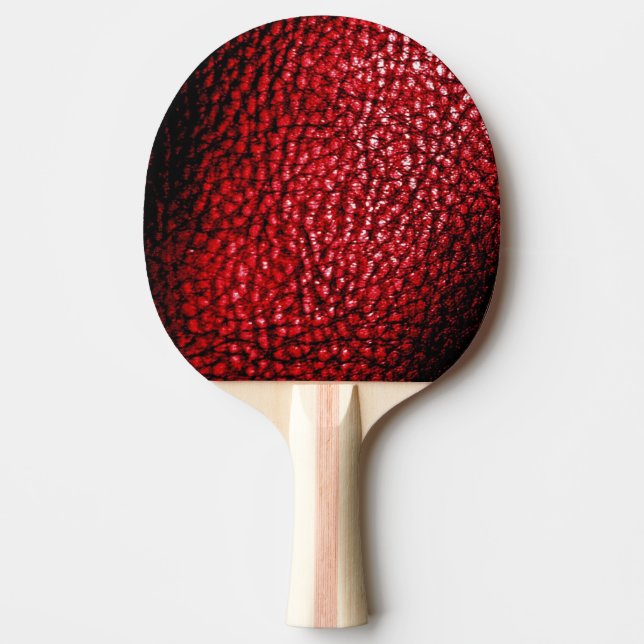 Faux Leather Burgandy Design Ping Pong Paddle (Front)