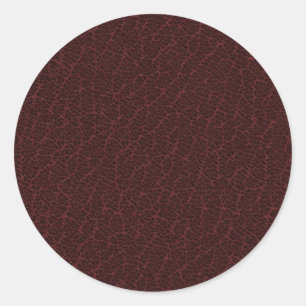 Faux leather classic round sticker