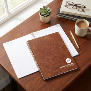 Faux Leather Custom Logo Name Title Appointment Planner